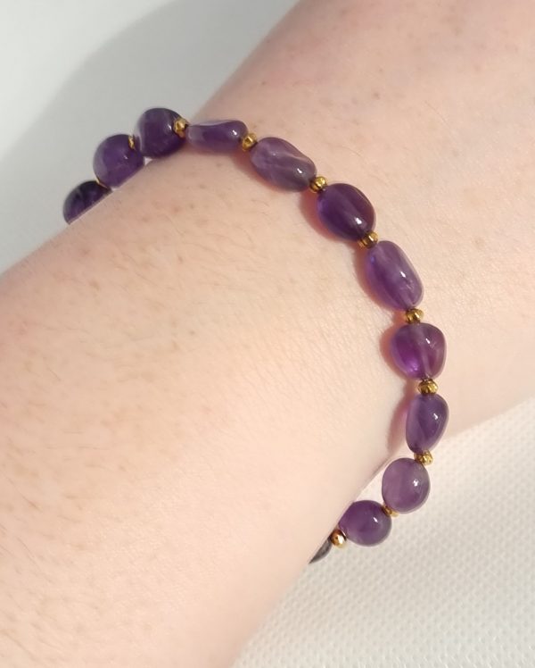 LJGB62 Chunky Amethyst Beaded Bracelet