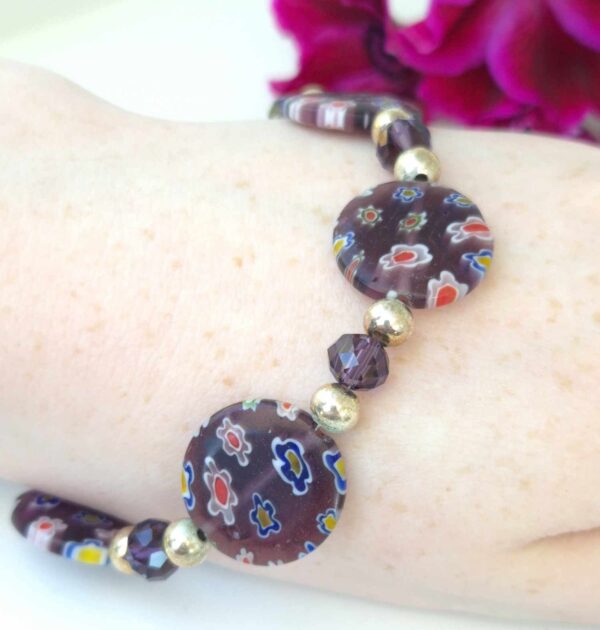 LJGB678 Purple Millefiori Bracelet