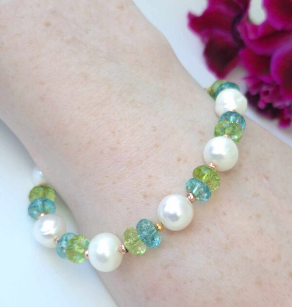 LJGB76 Tourmaline & Fresh Water Pearl Bracelet.