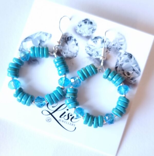 LJGE87 Magnesite Hoop Earrings