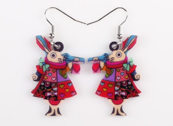 LJCE62 Red Rabbit Earrings