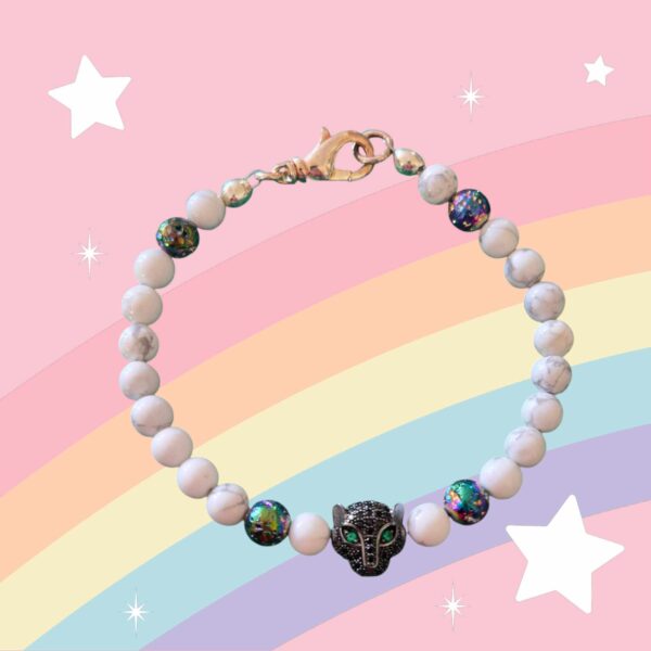 LJGJ65 Rainbow Lava Stone Tiger Bracelet