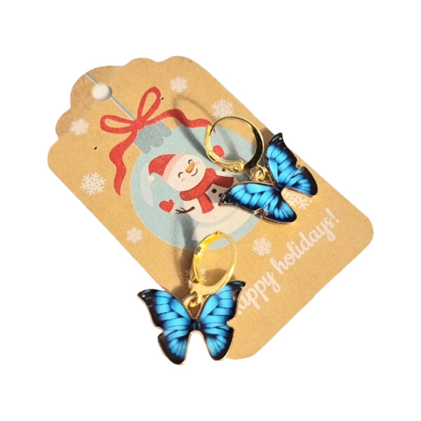 LJCE47 Blue Butterfly Earrings