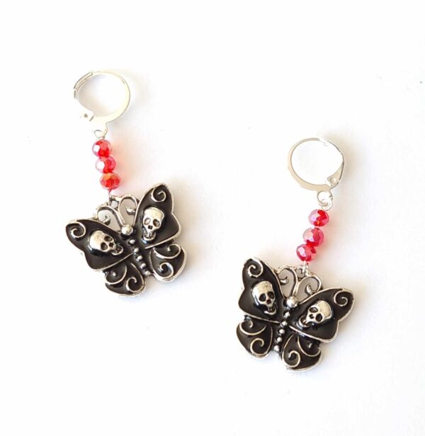 LJGJ55 Gothic Butterfly Crystal Drop Earrings