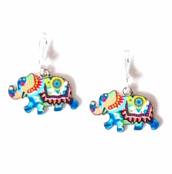 LJCE46 Costume Blue Elephant Earrings