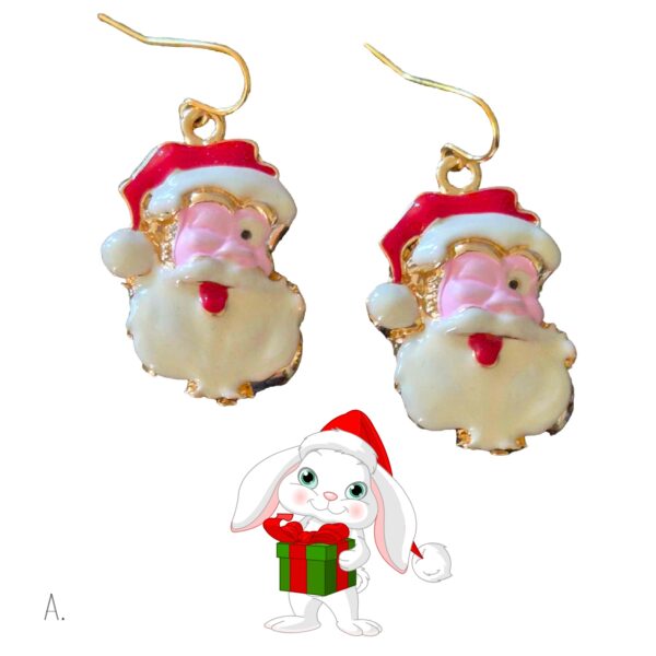 LJCHG54 Santa Earrings