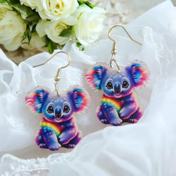 LJCE156 Multi Coloured Owl Drop Earrings