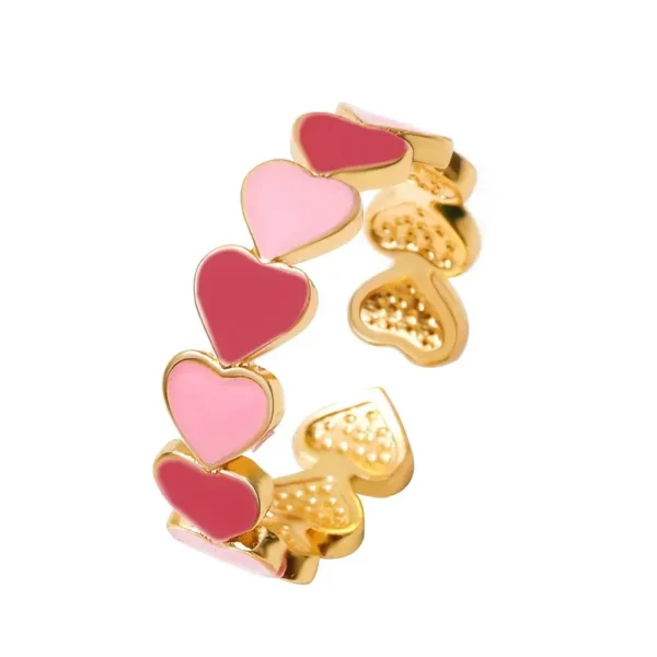 LJCR1 Pink Heart Ring. Size 5 - 6