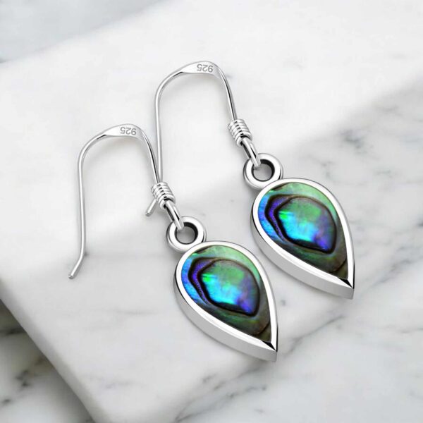 LJSSE56 Sterling Silver Abalone Shell Earrings